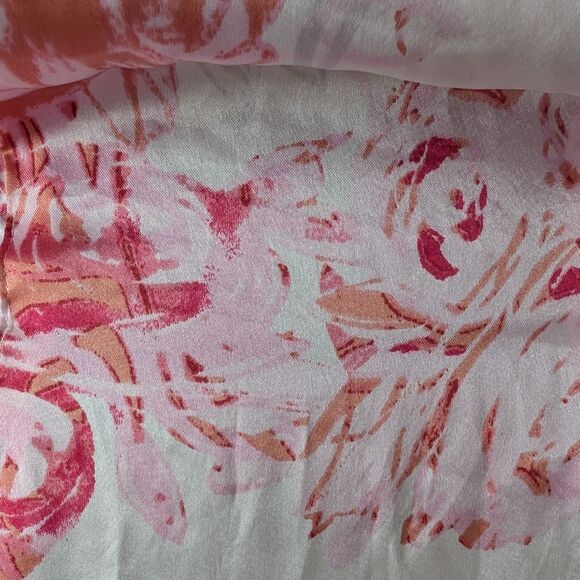 Oscar de la Renta Watercolor Rose Satin Bodoir Lingerie Robe M - Picture 8 of 11